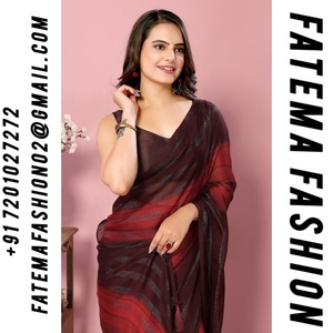Prêt-à-porter Saree indien et pakistanais en soie pour adultes By Fatema Fashion - Product Image 2