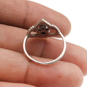 Unique Crown Design Natural Red <b>Garnet</b> Gemstone <b>Ring</b> Crafted From 925 Sterling <b>Silver</b> Handcrafted Vintage Style Bohemian <b>Ring</b> - Product Image 2