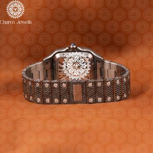 Montre de luxe pour homme Charm_Jewells en acier inoxydable, cadran carré de 40 mm, mouvement mécanique analogique, verre, fermoir papillon, étanche 10 bars - Product Image 4
