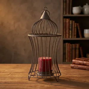 Porte-bougie en fer, forme cylindrique, résistant à la chaleur, décoration pour la maison - Product Image 2