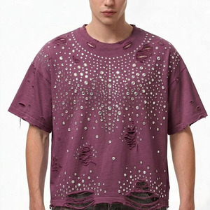 T-shirt de sport pour homme durable avec logo personnalisé en gros, t-shirts de sport pour homme surdimensionnés au meilleur prix - Product Image 4