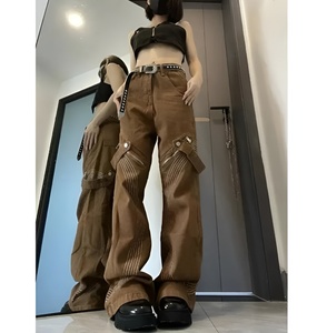 Jeans de mezclilla de cintura alta y pierna recta para mujer, talla grande, estilo casual ecológico de verano, corte holgado de largo completo con cremallera y bolsillos. - Product Image 5