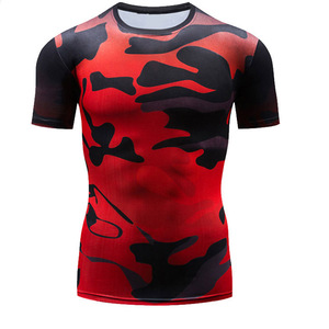 Digital Print Spandex/Polyester Lightweight Quick Dry Breathable Slim-Fit Rash Guard Long Sleeve <b>Compression</b> Sports <b>Shirt</b> for - Product Image 1