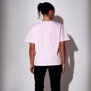 Camiseta Oversize para Mujer, Diseño Personalizado OEM, Color Rosa Claro, Estampado de Autoestima, Transpirable, Cuello Redondo, Estilo Casual - Product Image 2