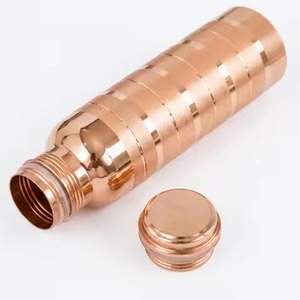 Copper Water Bottle Floral Design Handcrafted Portable Travel <b>Drinkware</b> - Product Image 2