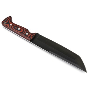 Couteau de chasse à lame fixe en acier inoxydable noir avec manche en bois rouge, pour le camping en plein air, la survie, fait main sur mesure - Product Image 4