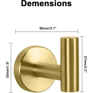 Ganci per Asciugamani in Acciaio Inox SUS 304 Resistenti, Gancio Porta Accappatoio per Bagno, Soggiorno, Hotel, Cucina, Garage - Product Image 5