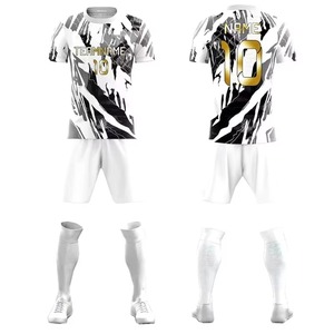เสื้อฟุตบอลคุณภาพดีที่สุด พิมพ์ลายแบบซับลิเมชั่นเต็มตัว ชุดฝึกซ้อมฟุตบอล ชุดฟุตบอลแบบกำหนดเองได้ ชุดฟุตบอลสำหรับทุกเพศ - Product Image 1