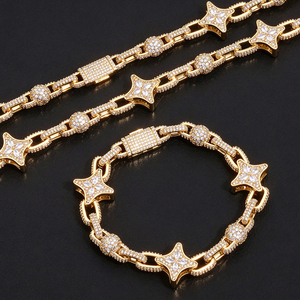 Bracelet pour homme en argent 925 avec diamants Moissanite, maillons étoile, léger, doré, style Hip Hop, bijoux de luxe, cadeau pour homme - Product Image 4