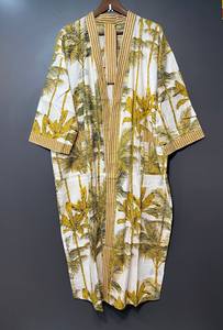 Camisones Kimono con Estampado de Dibujos Animados para Mujer, Algodón Suave, Verano, Hechos a Mano, ODM, Cuello en V, Cintura Elástica, Largo hasta la Rodilla, Manga Larga - Product Image 2