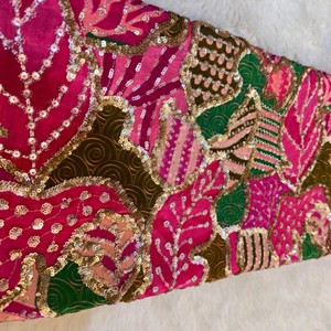 Premium position print with embroidery fabric is a modern textile designed for stylish fashion and <b>garment</b> collections This fabr - Product Image 4