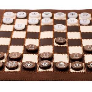 Juego de Backgammon Portátil de Cuero Genuino, Duradero, Enrollable, para Viajes, para Adultos y Niños - Product Image 1