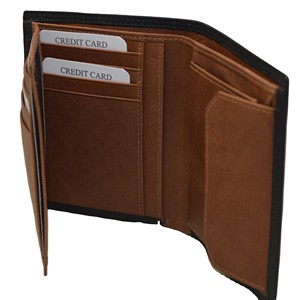 <b>Men's</b> Genuine Leather Bifold <b>Wallet</b> Slim Fold Closure <b>Black</b> Minimalist Style Daily Use - Product Image 2