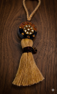 Decorative <b>Tassel</b> Fringe <b>for</b> Jute Bag with Star Charm and Leather Accents - Product Image 6