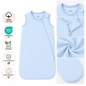 Baby Wearable <b>Sleeping</b> <b>Bag</b> 100% Cotton Sleeveless Zipper Newborn Infant Sleep Sack OEM ODM Manufacturer - Product Image 1