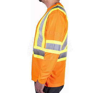 เสื้อกันไฟสะท้อนแสงแบบแห้งเร็ว ขายส่ง ไซส์ใหญ่ พร้อมโลโก้ มาตรฐาน ANSI Class 1 กันน้ำ มีไฟ LED ระบายอากาศได้ดี น้ำหนักเบา - Product Image 4
