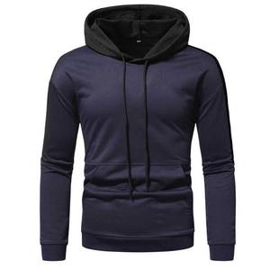 Sweat-shirt à capuche slim pour homme, couleur unie, en coton tricoté, décontracté, pour l'automne, avec poches – Vente en gros - Product Image 1
