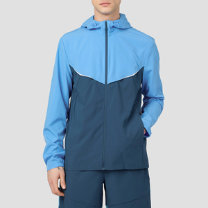 2026 Custom Logo 2 Piece Colorblock Windbreaker Set Lightweight Running Gym Hooded Jacket & Shorts Men Knitted <b>Tracksuit</b> new - Product Image 3