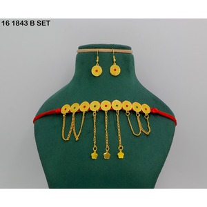 Gold Plated Brass Islamic Religious Jewelry Set for Women-Classic Stylish Design Engagement <b>Wedding</b> Eid Imitation Jewelry Sets - Product Image 3