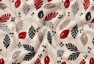 Organic <b>Medium</b> Weight Woven Cotton Cambric Retro Smile Smiley Earth-Toned <b>Fabric</b> - Product Image 3
