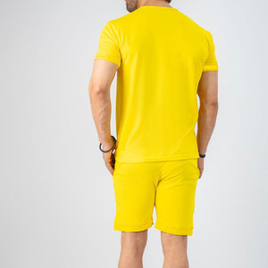 Ensemble 2 pièces homme Econex Sports OEM, best-seller, couleur unie, coton, short et t-shirt, séchage rapide, décontracté, été, 220g, personnalisable - Product Image 2