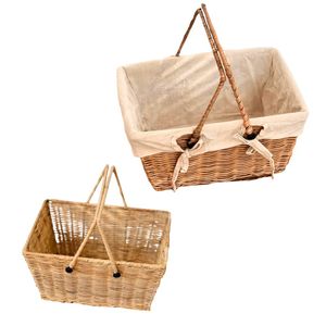 Eco-Friendly <b>Wicker</b> RATTAN <b>Storage</b> <b>Basket</b> Durable Rattan <b>Basket</b> with Frame, Cotton Liner, Handles for <b>Storage</b> & Home Use - Product Image 1