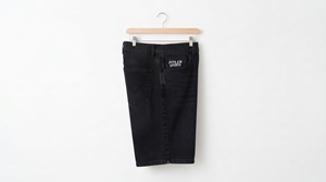 Women's Dark Wash Straight Leg Denim <b>Shorts</b> Mid Waist Casual Style Cotton Fabric Summer Wear - Product Image 3