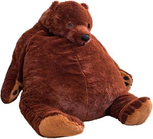 OUKEYI Ours en peluche, jouet d'ours de simulation, poupée en peluche géante, ours en peluche marron foncé à câliner - Product Image 1
