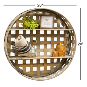 Handcrafted Woven Rattan Round Wall <b>Shelf</b> Decorative Storage Organizer for Home Decor Handmade Vietnam Wholesale - Product Image 3
