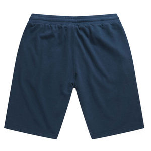 Men's Navy Solid Color Bermuda Shorts Drawstring Waist Casual Style Breathable <b>Canvas</b> Fabric Polyester/Cotton Front Logo Pockets - Product Image 4