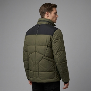 Chaqueta Acolchada Verde Oliva para Hombre, Cuello Alto, Cierre de Cremallera Frontal, Resistente al Viento, Transpirable, de Secado Rápido, Ecológica, Informal para Invierno - Product Image 2