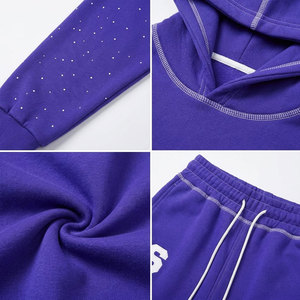 Chándales de Forro Polar Personalizados para Hombre, con Capucha, Estilo Urbano, con Parches Bordados y Efecto Desgastado, Corte Regular - Product Image 6
