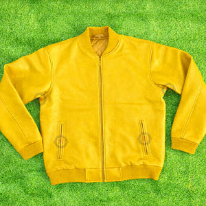 Chaqueta Cortavientos para Hombre, Estilo Urbano, Cuero Genuino de Primera Calidad, Chaqueta Bomber de Invierno, Estilo Universitario, Personalizada, Venta al Por Mayor - Product Image 1