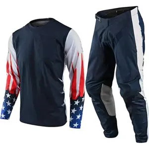 Combinaison de moto pour homme, manches longues, couleur blanche, blocs de couleur, polyester à séchage rapide, vêtements de course toutes saisons - Product Image 4