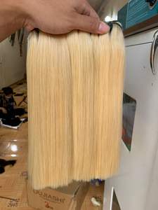 Vietnamita crudo sedoso recto Rubio 613 cabello humano Super doble dibujado paquetes para mujeres estilos de cabello - Product Image 6