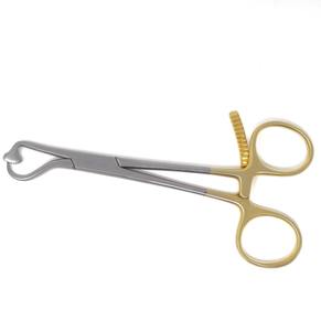 Nouvel arrivage : Kit d'instruments orthopédiques manuels CE ISO Zenvora – Pince de maintien osseux à cliquet longue et courbée en acier inoxydable pour plaques 5.5 - Product Image 2