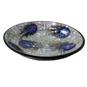 Bol de service de luxe de qualité supérieure avec incrustations de nacre et cuillères pour salade, fruits, soupe, vaisselle de table, ustensiles de cuisine - Product Image 2