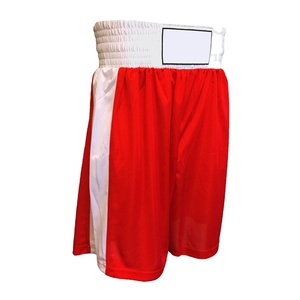 Pantalones Cortos de Entrenamiento de Boxeo y Muay Thai Personalizados en Rojo y Blanco, de Secado Rápido, Transpirables, 100% Poliéster y Seda, Casuales - Product Image 2