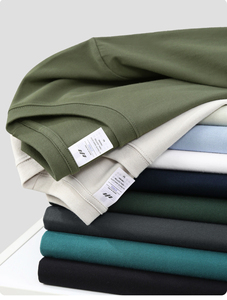 T-shirts d'été décontractés en coton uni de haute qualité pour hommes, grandes tailles, logo personnalisé sur le devant, tissu 230g, coupe oversize – Vente en gros - Product Image 2