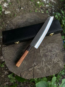 Wholesale Custom Handmade Carbon Steel Shantou Copper San Mai <b>Kitchen</b> Chef <b>Knife</b> w/ Wood Handle – Japanese <b>Kitchen</b> Chef Tool - Product Image 3