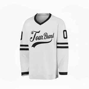 Maillot de hockey sur glace personnalisé pour adultes unisexe |   Uniforme d'équipe 100% polyester |   Séchage rapide, respirant |   Manches longues col en V |   Transfert de chaleur - Product Image 5