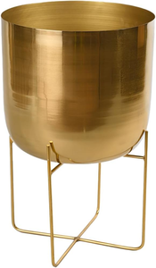 Macetero Moderno de Metal Dorado para Interiores con Soporte, Porta Macetas Decorativo de 14 Pulgadas, 24 Pulgadas de Alto, para Sala de Estar, Cocina, Oficina - Product Image 6