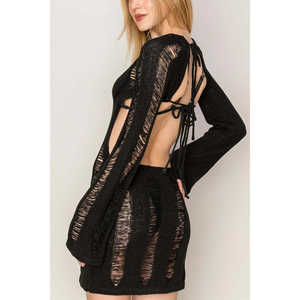 HYFVE คลับ ชุดเดรสสั้นแบบไม่มีหลัง สีดำ ไซส์ S - Product Image 3