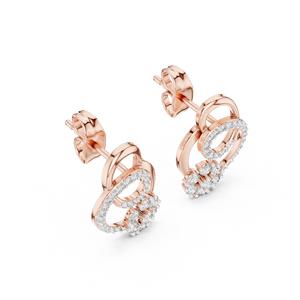 Juego de pendientes STARLACE con diamantes cultivados en laboratorio en oro rosa de 18 quilates para mujer, para fiesta de compromiso, regalo de San Valentín, uso diario - Product Image 2