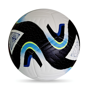 Ballon de football en cuir PU thermocollé, durable, pour entraînement professionnel, noir, RACING GEAR Brg-sb-26 OEM - Product Image 1