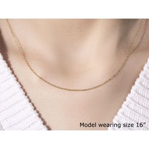 Collana Sottile in Oro Giallo 14k con Catena a Maglie Sfaccettate 1,3mm - Product Image 4