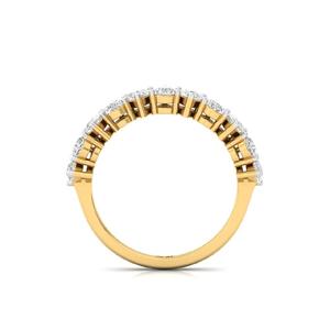 Luxury Pear Cut Lab Grown Diamond Half <b>Eternity</b> <b>Ring</b> in 925 Sterling <b>Silver</b> 10K Gold Plated Finish for Women Wedding Anniversary - Product Image 3