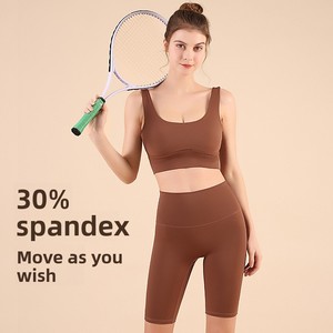 ชุดโยคะออกกำลังกาย 2 ชิ้น สำหรับเด็กผู้หญิง แบบขายส่ง เป็นมิตรกับสิ่งแวดล้อม ยกกระชับสะโพก ลายเรียบ สำหรับผู้ใหญ่ - Product Image 4