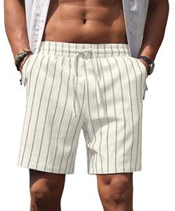 Pantalones cortos para hombre con estampado de palmeras, cintura elástica con cordón, para playa, verano, informal, vacaciones, coloridos, blancos, camiseta de verano para hombre - Product Image 4