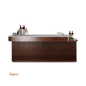 Barra de bar Baron de 8x2 pies, barra de bar de lujo para el hogar, para espacios de entretenimiento, barra de bar para el hogar con encimera de piedra - Product Image 1
